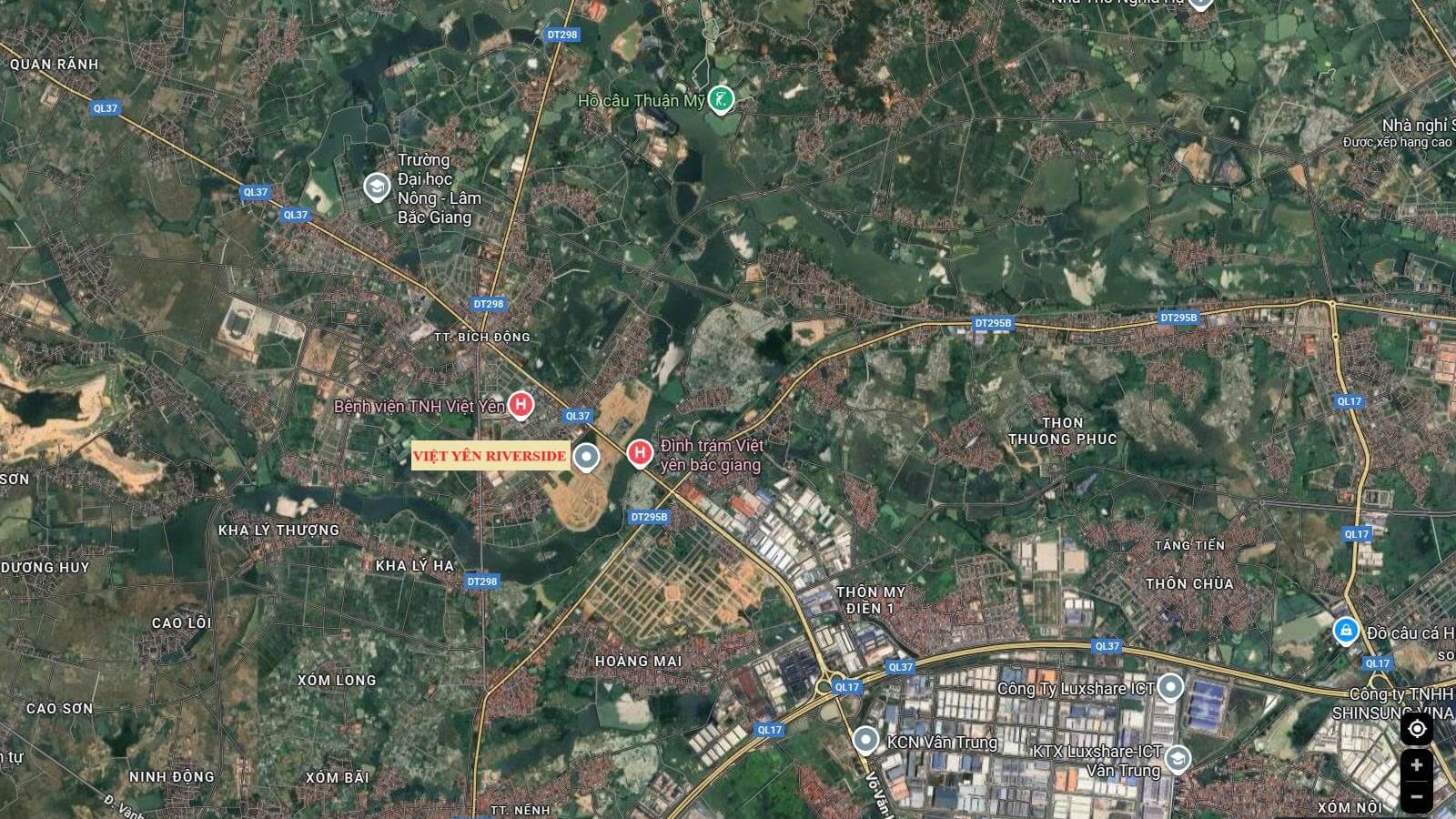 vị trí dự án việt yên riverside bắc giang